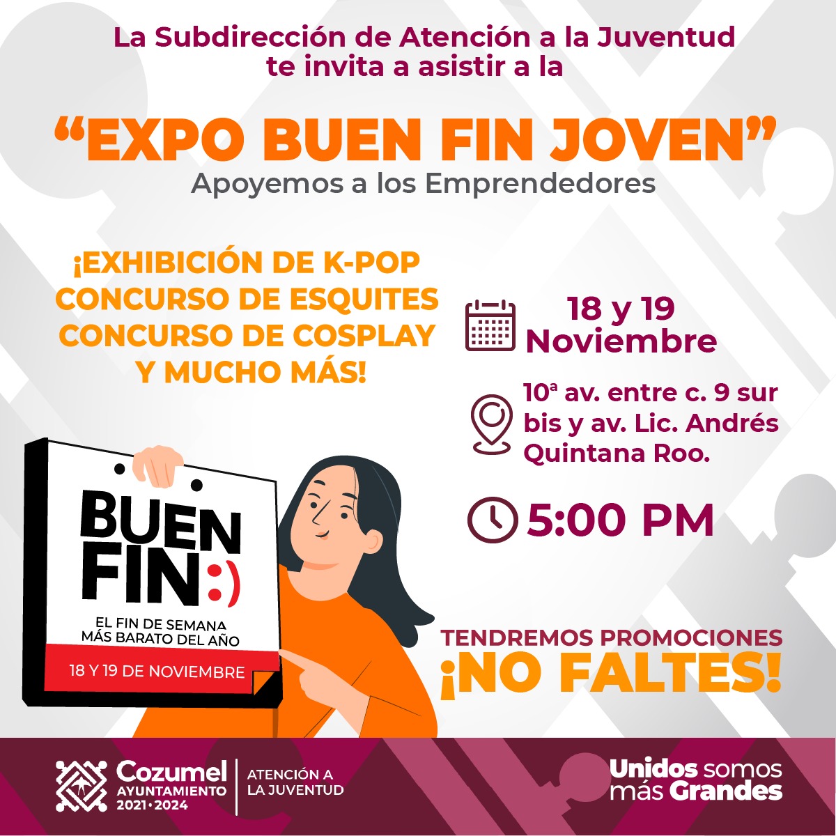 JÓVENES PODRÁN PARTICIPAR EN EL FIN DE SEMANA MÁS BARATO DEL AÑO A TRAVÉS  DE LA “EXPO BUEN FIN JOVEN 2022